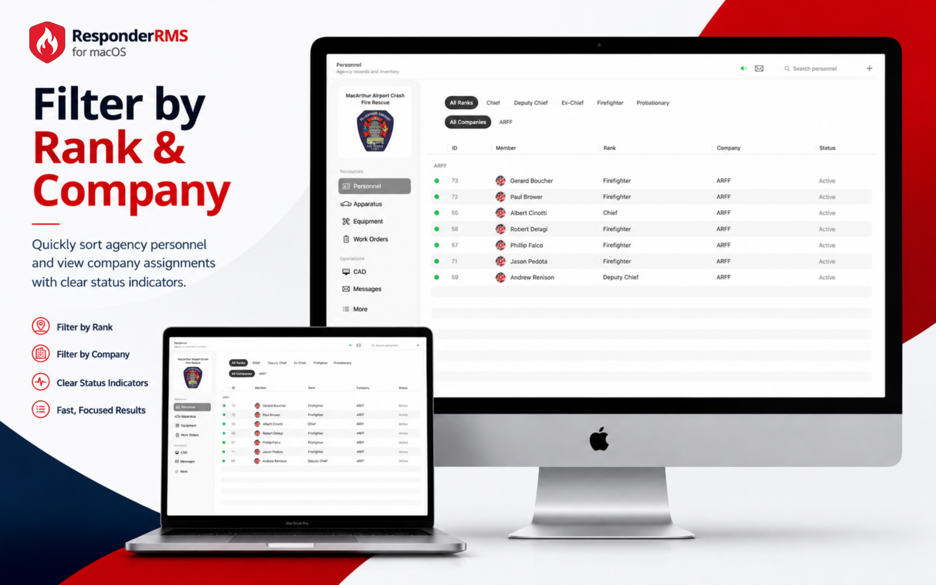ResponderRMS agency management interface on Mac